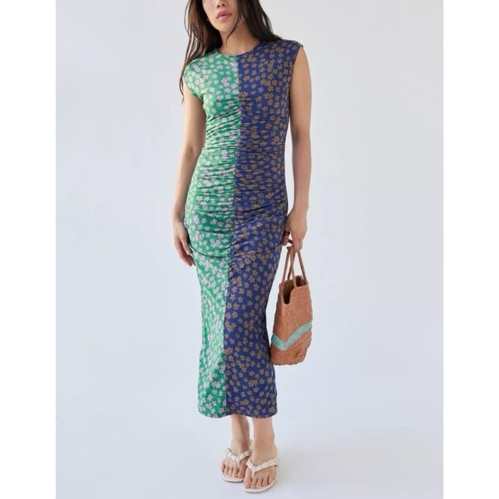 Lisa Says Gah Green and Blue Lina Midi Dress